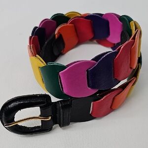 Funky Multicolor Throwback Leather Belt